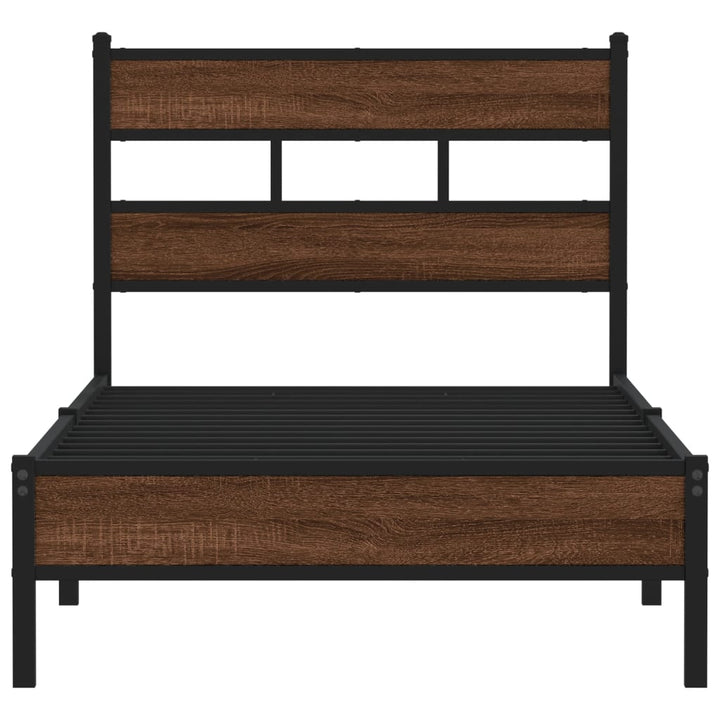 sengeramme 107x200 cm uden madras konstrueret træ brunt eg