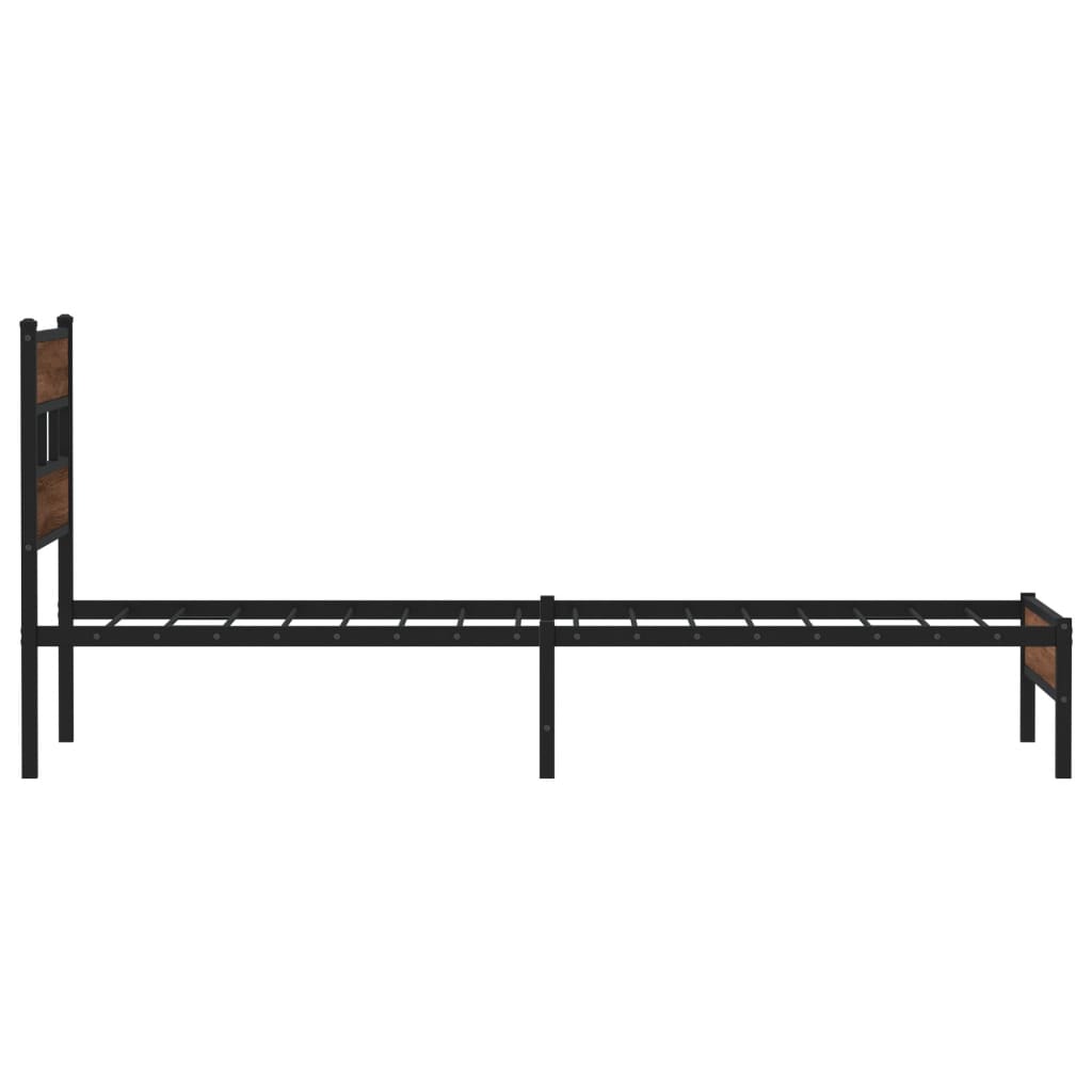 sengeramme 107x200 cm uden madras konstrueret træ brunt eg