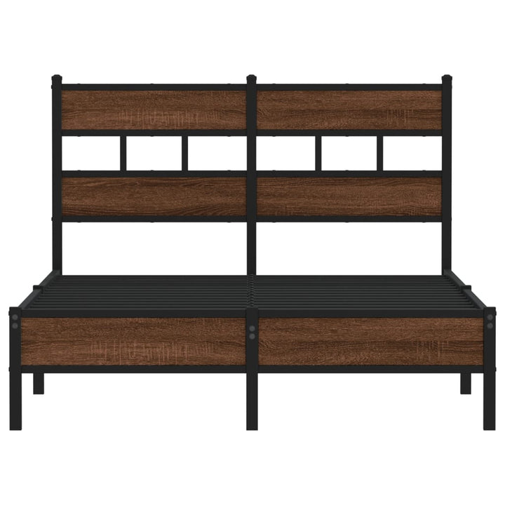 sengeramme 120x200 cm uden madras konstrueret træ brunt eg