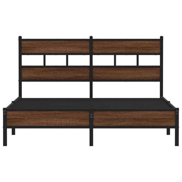 sengeramme 137x190 cm uden madras konstrueret træ brunt eg