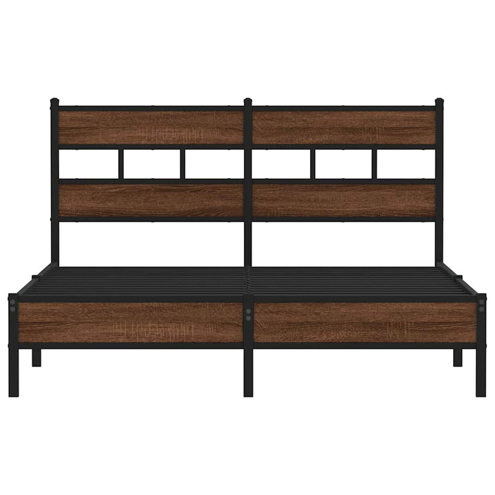 sengeramme 150x200 cm uden madras konstrueret træ brunt eg