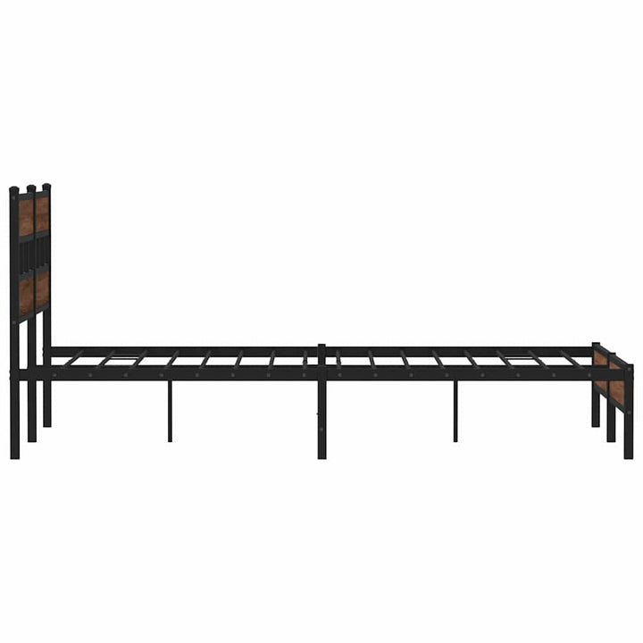 sengeramme 150x200 cm uden madras konstrueret træ brunt eg