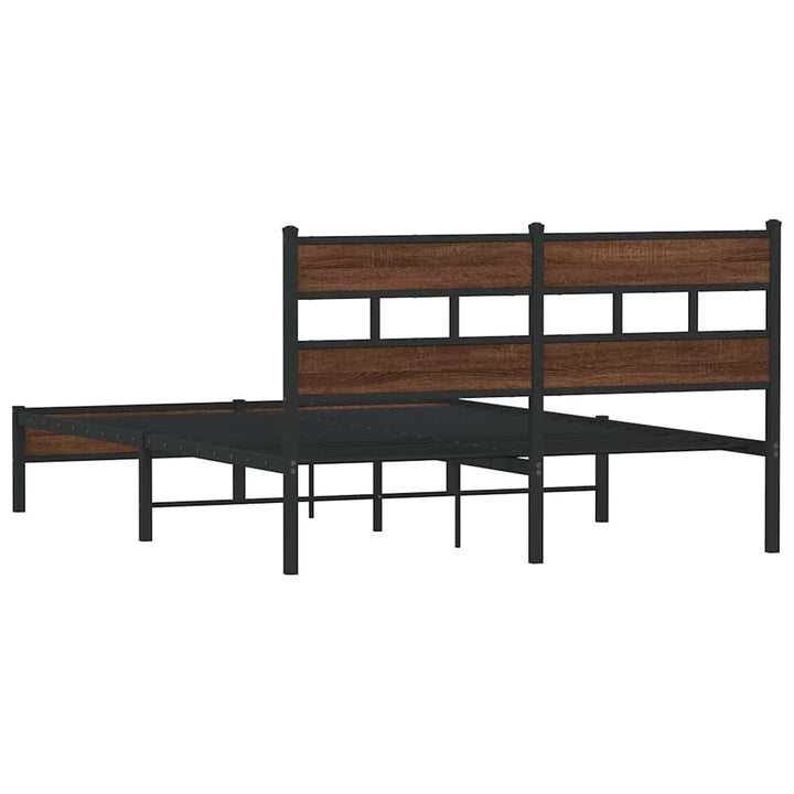 sengeramme 150x200 cm uden madras konstrueret træ brunt eg