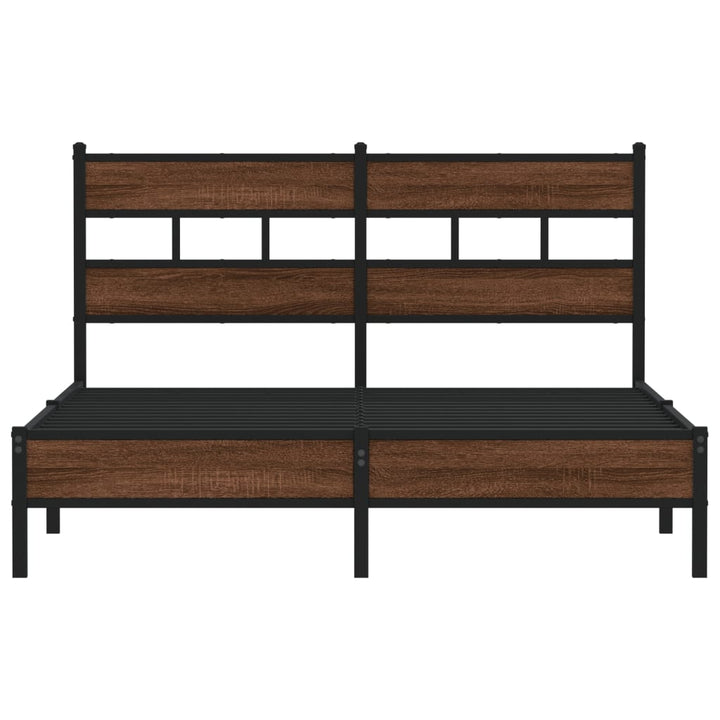 sengeramme 160x200 cm uden madras konstrueret træ brunt eg