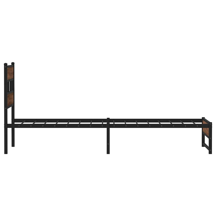 sengeramme 100x200 cm uden madras metal brun egetræsfarve