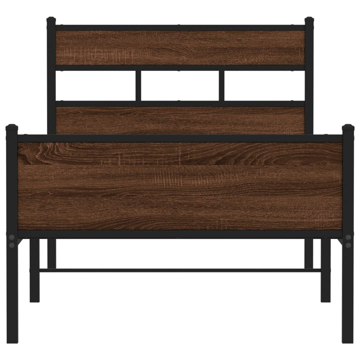 sengeramme 75x190 cm uden madras konstrueret træ brunt eg