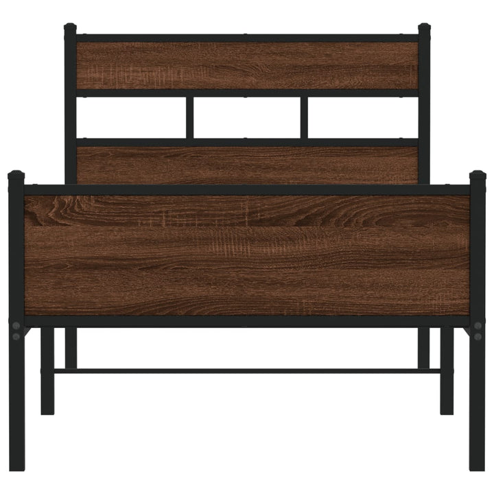 sengeramme 80x200 cm uden madras konstrueret træ brunt eg