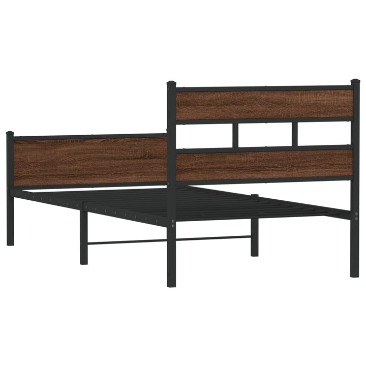 sengeramme 80x200 cm uden madras konstrueret træ brunt eg