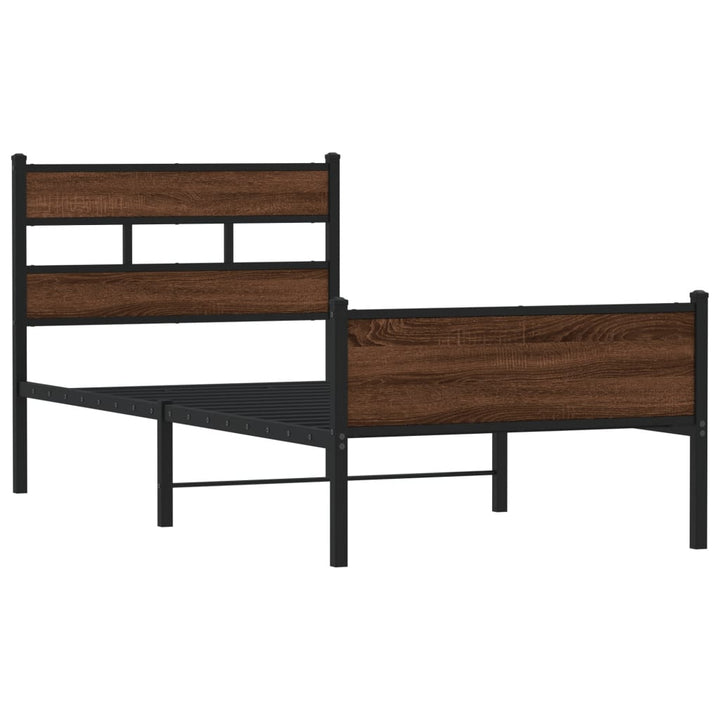 sengeramme 90x190 cm uden madras konstrueret træ brunt eg