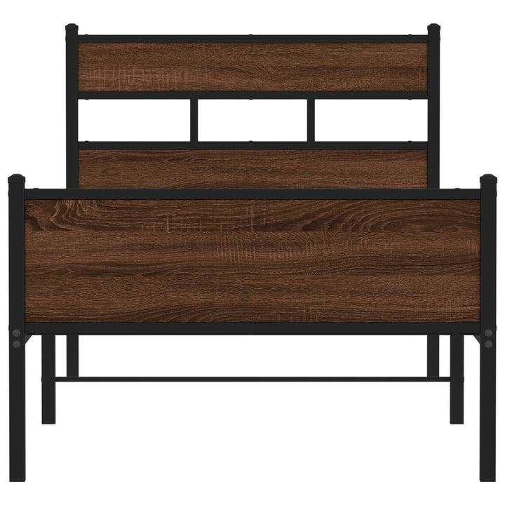 sengeramme 90x190 cm uden madras konstrueret træ brunt eg
