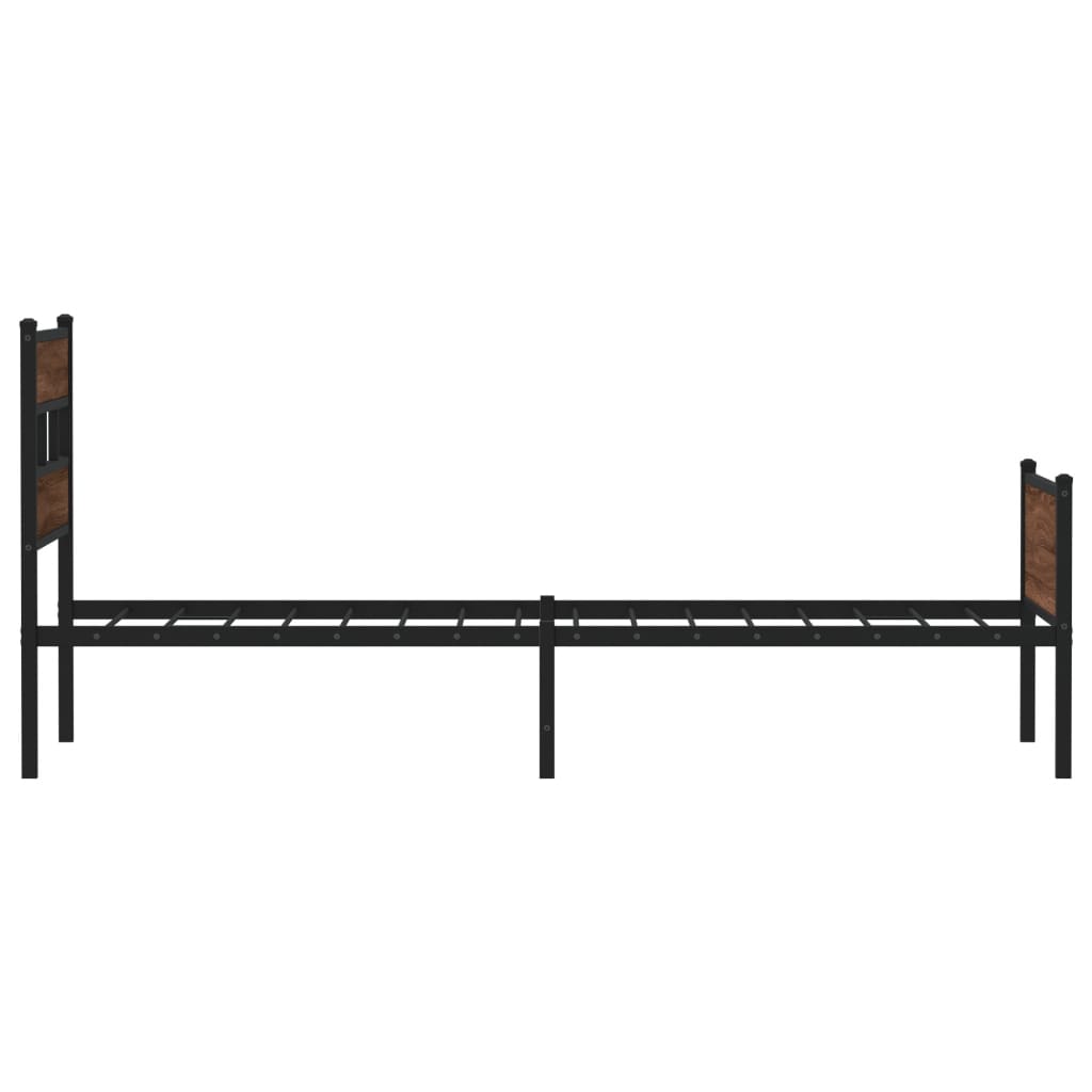 sengeramme 90x190 cm uden madras konstrueret træ brunt eg