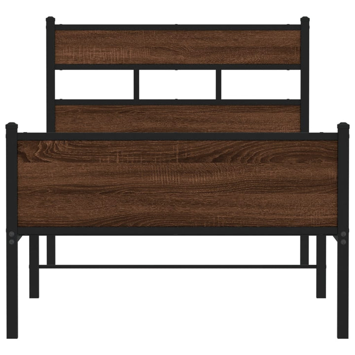 sengeramme 90x200 cm uden madras konstrueret træ brunt eg