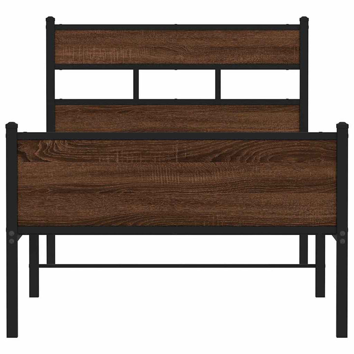 sengeramme 107x200 cm uden madras konstrueret træ brunt eg