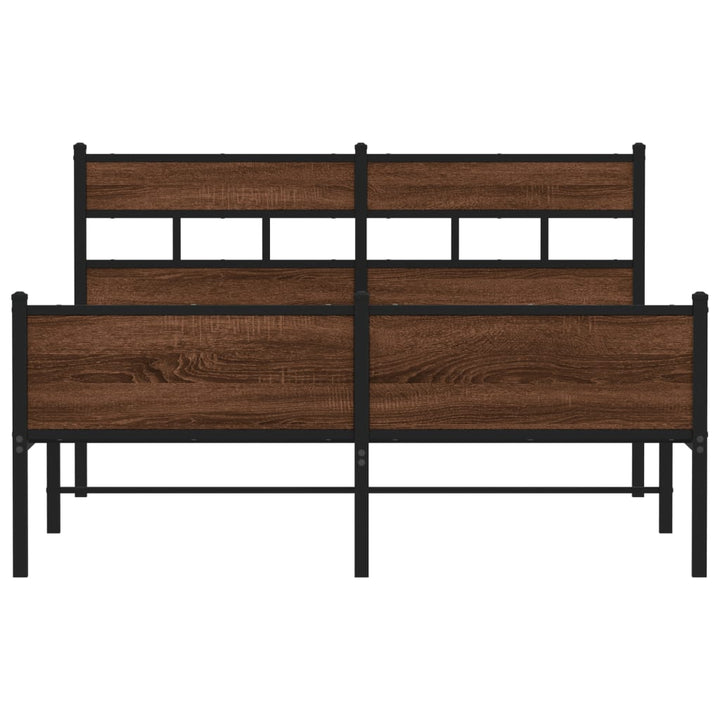 sengeramme 137x190 cm uden madras konstrueret træ brunt eg