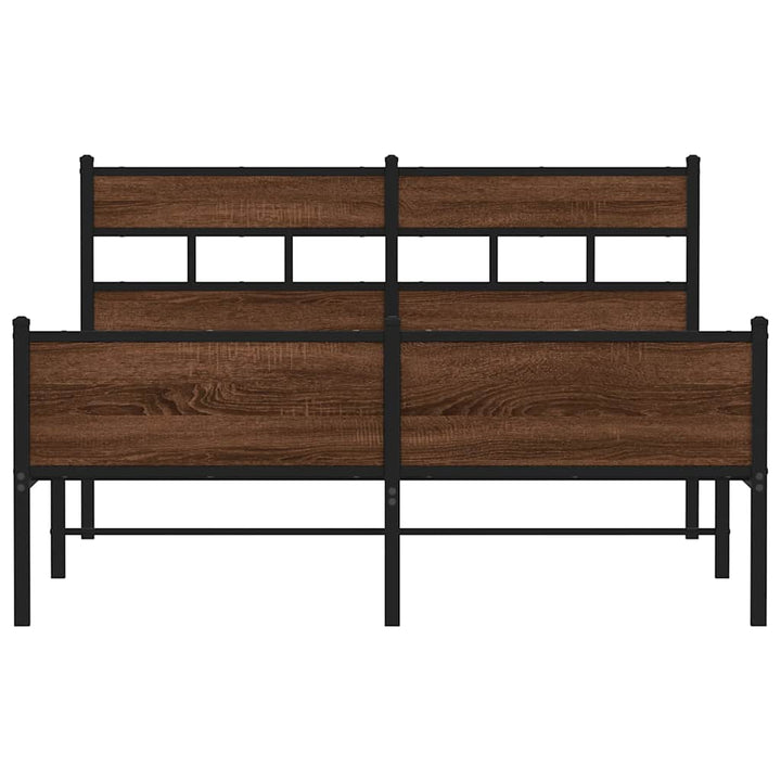 sengeramme 140x190 cm uden madras konstrueret træ brunt eg