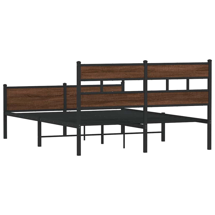 sengeramme 150x200 cm uden madras konstrueret træ brunt eg