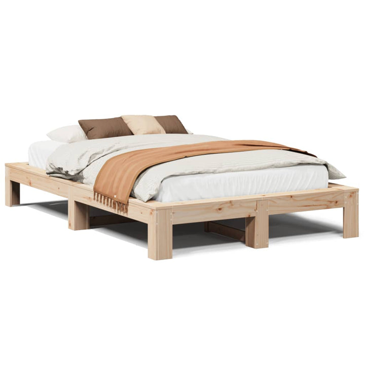 sengeramme uden madras 120x200 cm massivt fyrretræ
