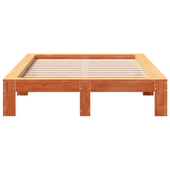 sengeramme uden madras 120x200 cm massivt fyrretræ gyldenbrun