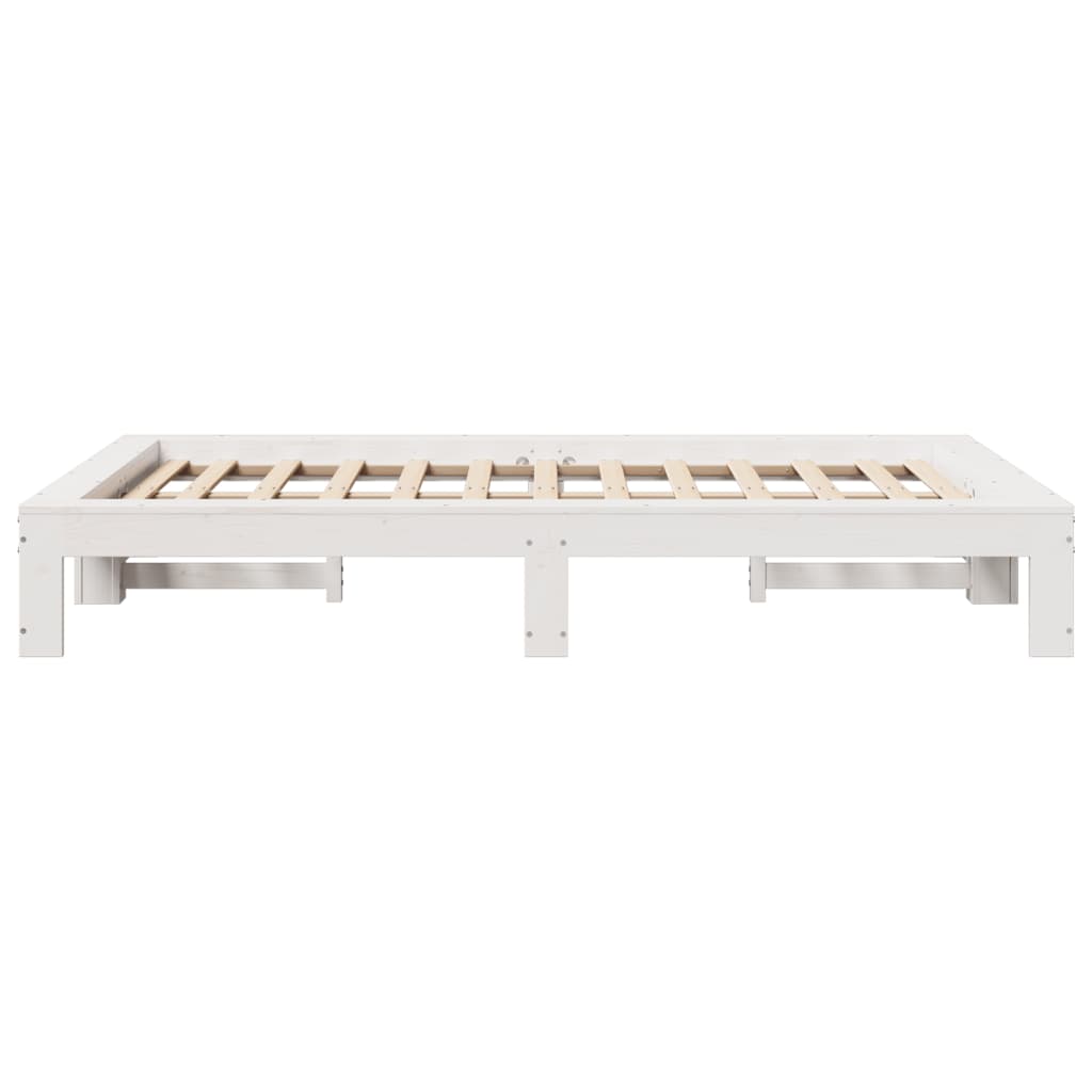 sengeramme uden madras 120x190 cm massivt fyrretræ hvid