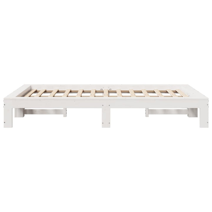 sengeramme uden madras 120x190 cm massivt fyrretræ hvid