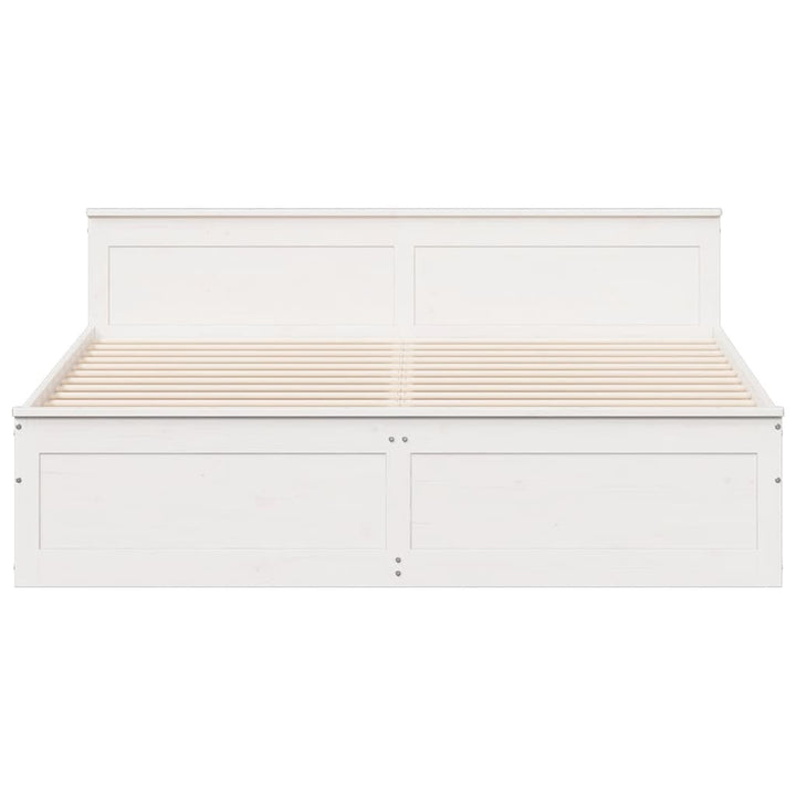 sengeramme m. sengegavl 200x200 cm uden madras massivt fyr hvid