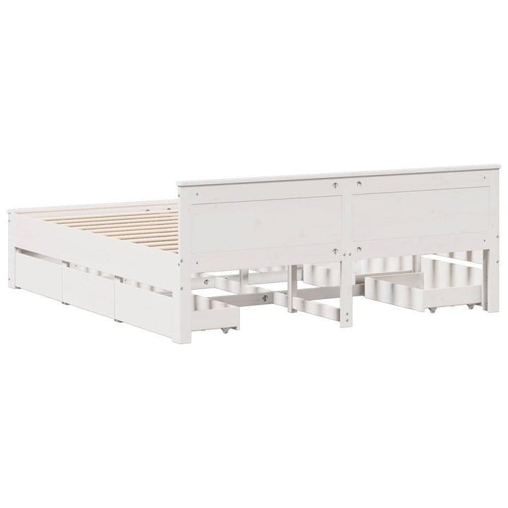 sengeramme m. sengegavl 200x200 cm uden madras massivt fyr hvid
