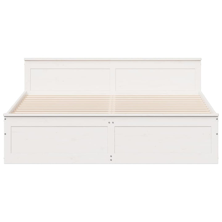 sengeramme m. sengegavl 180x200 cm uden madras massivt fyr hvid