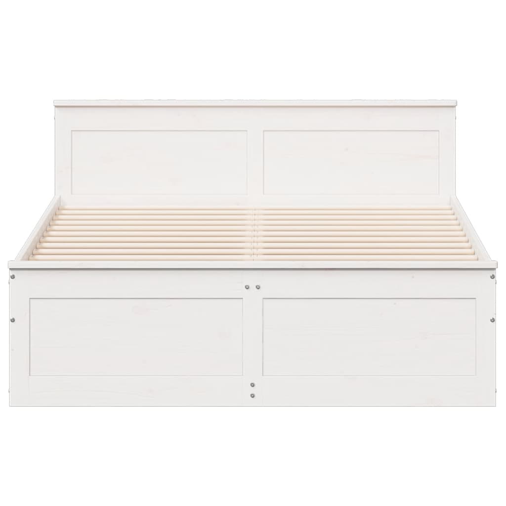 sengeramme m. sengegavl 150x200 cm uden madras massivt fyr hvid