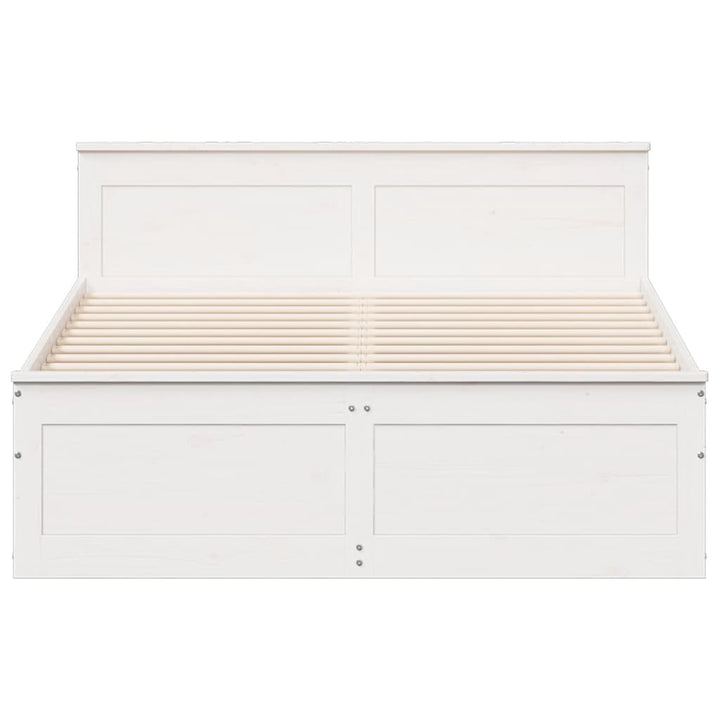 sengeramme m. sengegavl 150x200 cm uden madras massivt fyr hvid