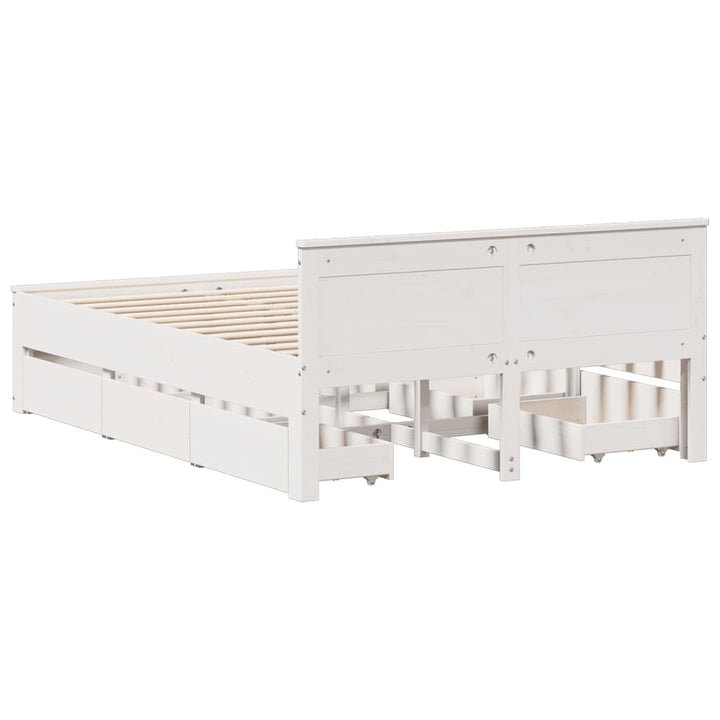 sengeramme m. sengegavl 150x200 cm uden madras massivt fyr hvid