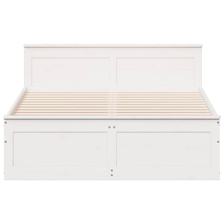 sengeramme m. sengegavl 140x200 cm uden madras massivt fyr hvid