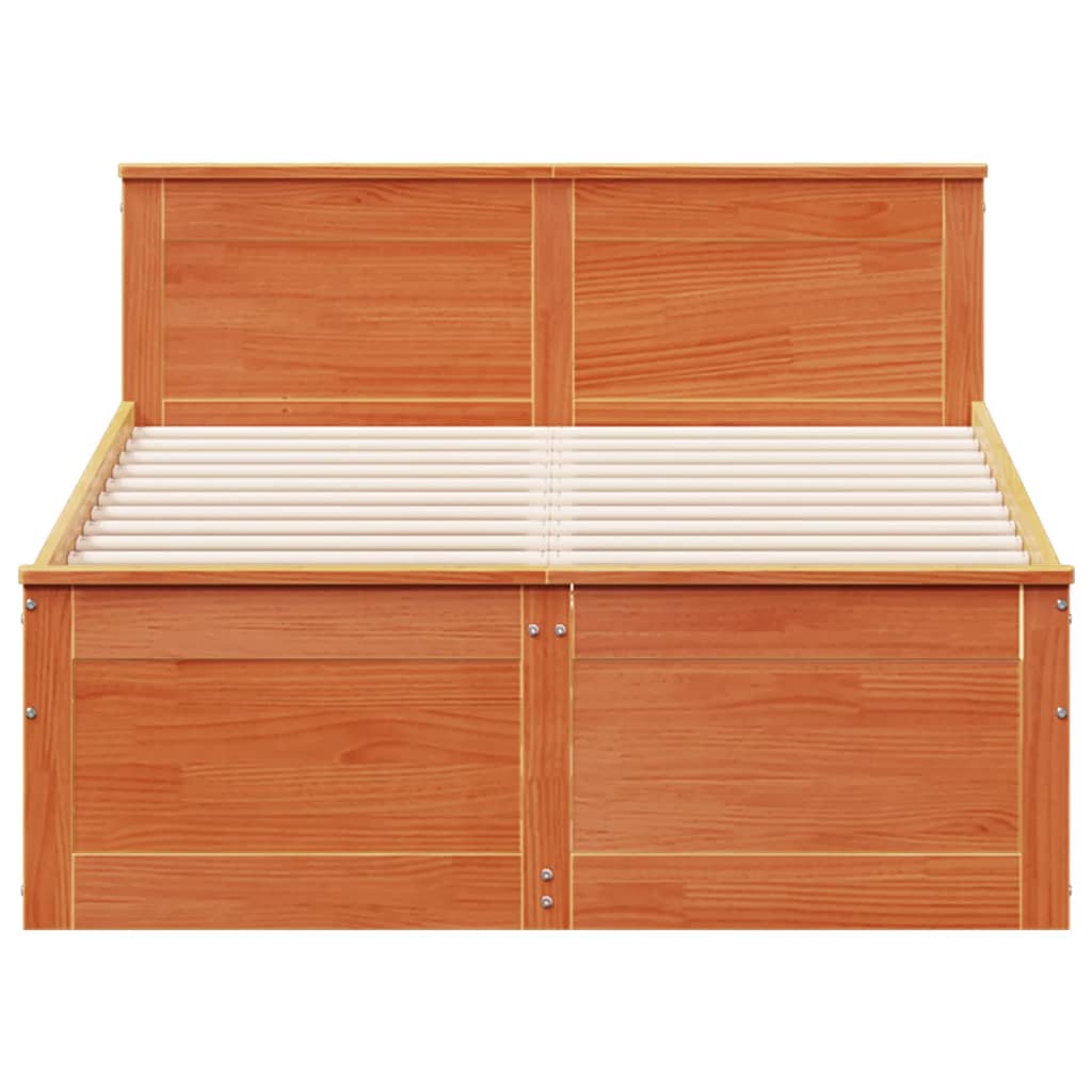 sengeramme m. sengegavl 120x200 cm uden madras massivt fyr brun