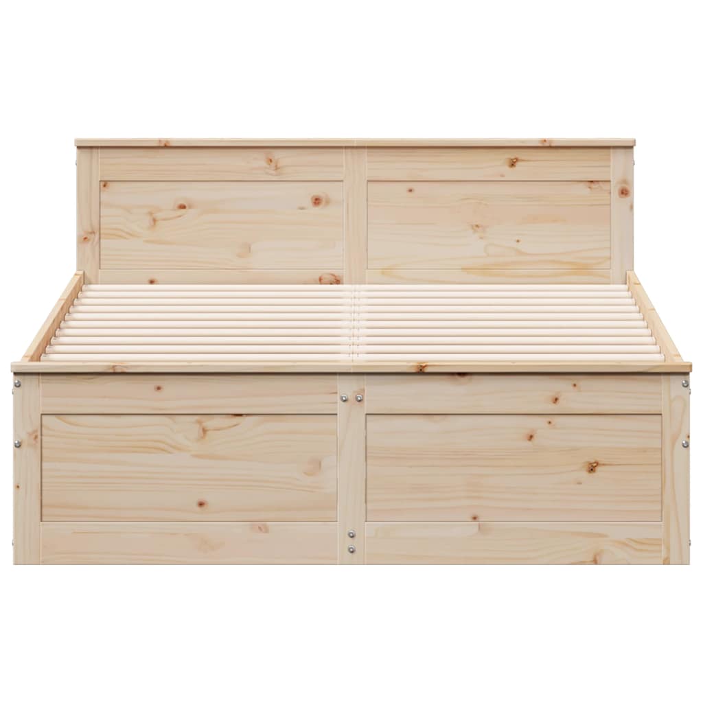 sengeramme m. sengegavl 140x190 cm uden madras massivt fyrretræ