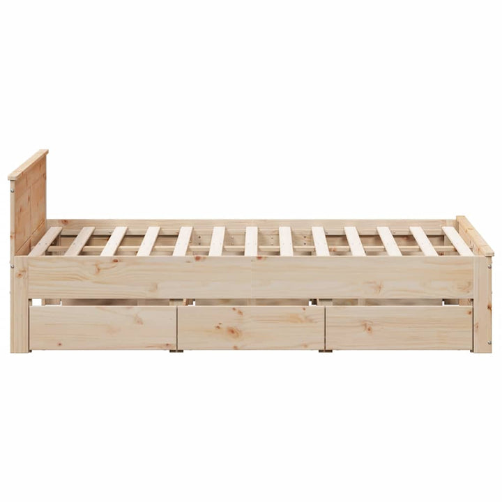 sengeramme m. sengegavl 140x190 cm uden madras massivt fyrretræ