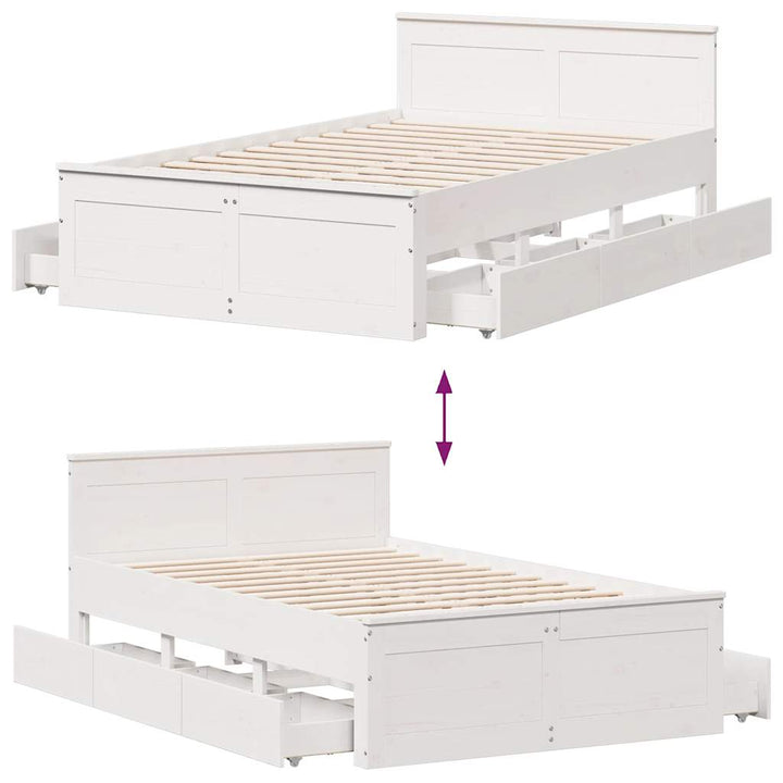 sengeramme m. sengegavl 135x190 cm uden madras massivt fyrretræ