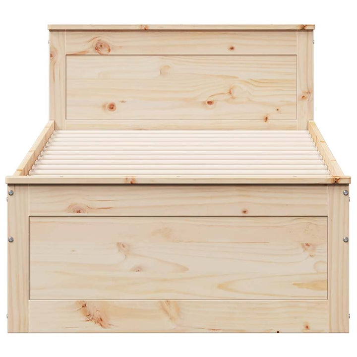 sengeramme med sengegavl 90x190 cm uden madras massivt fyrretræ