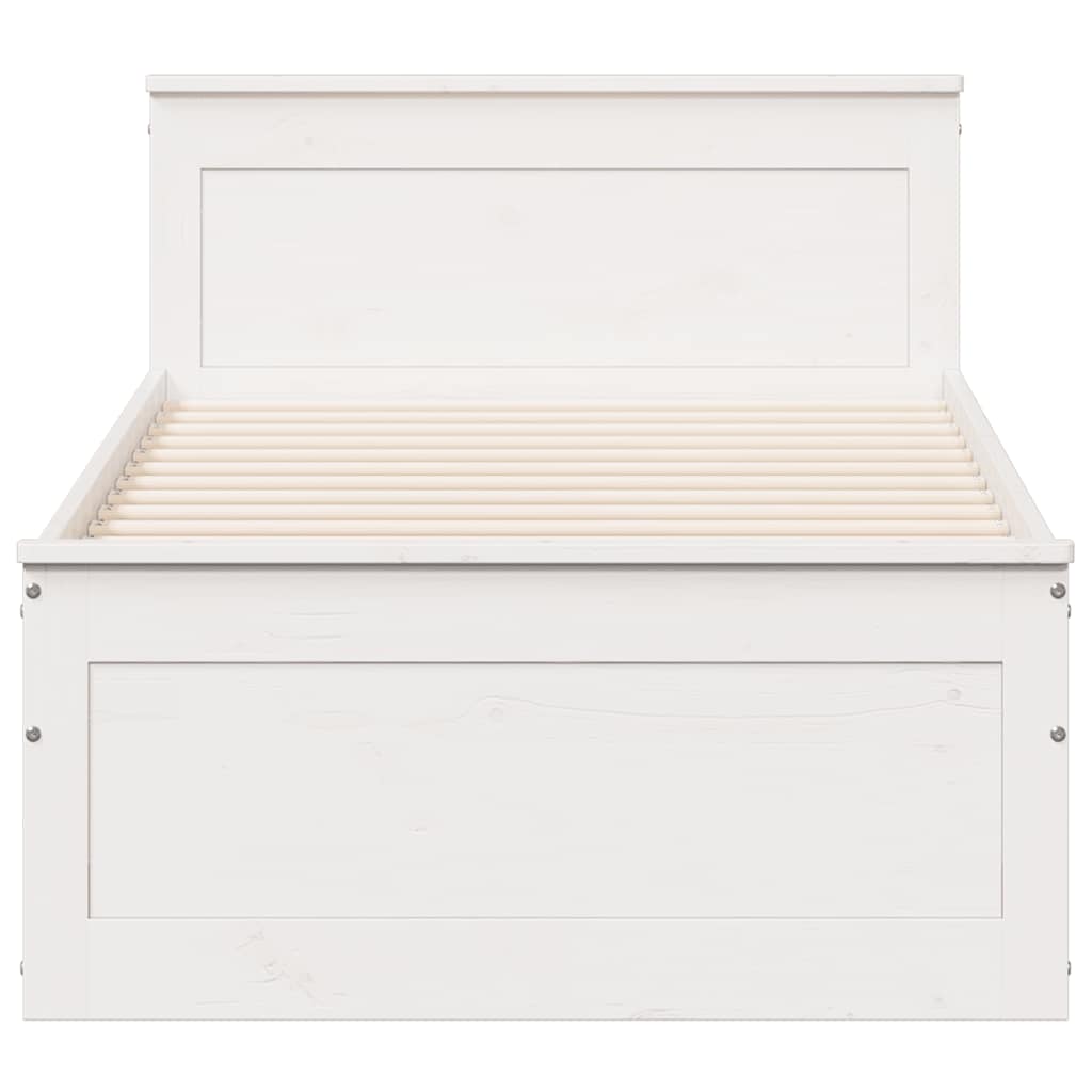 sengeramme m. sengegavl 90x190 cm uden madras massivt fyr hvid