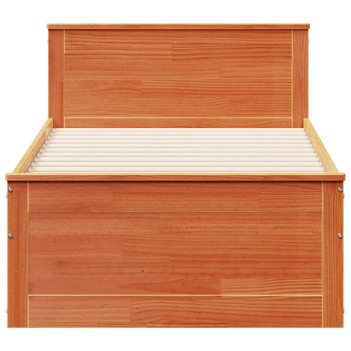 sengeramme m. sengegavl 90x190 cm uden madras massivt fyr brun