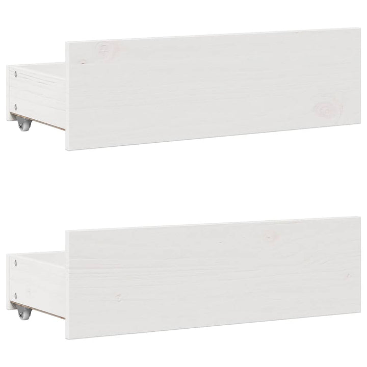 sengeramme m. skuffer 140x190 cm uden madras massivt fyr hvid