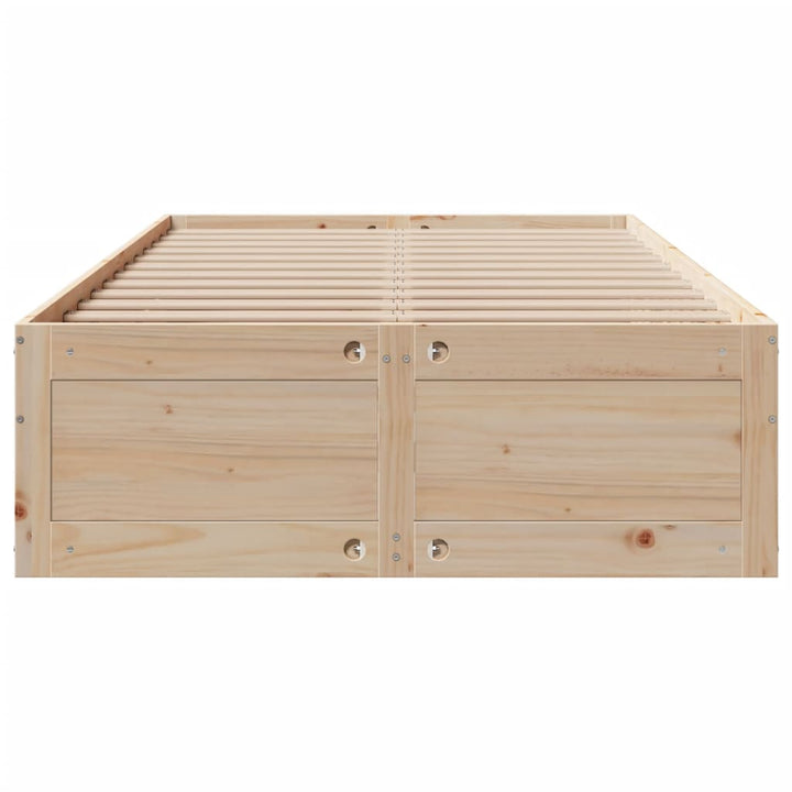 sengeramme m. skuffer 135x190 cm uden madras massivt fyr hvid