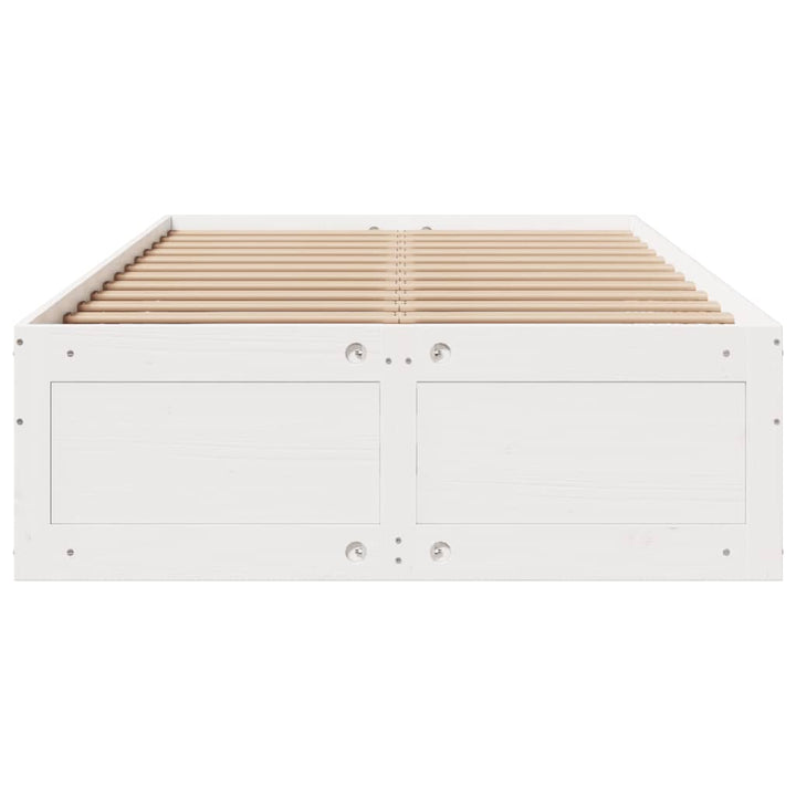 sengeramme m. skuffer 135x190 cm uden madras massivt fyr hvid