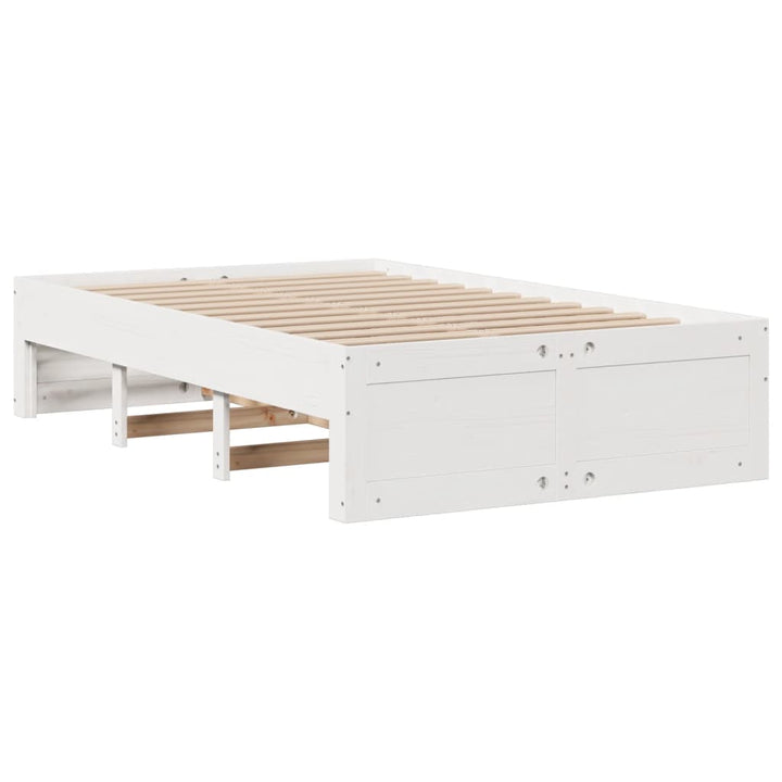 sengeramme m. skuffer 135x190 cm uden madras massivt fyr hvid