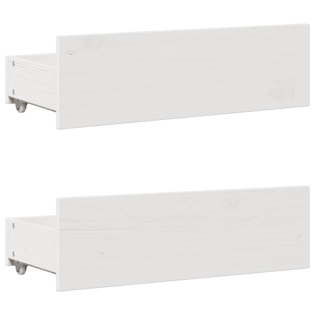 sengeramme m. skuffer 135x190 cm uden madras massivt fyr hvid