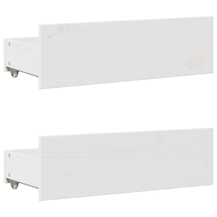 sengeramme m. skuffer 135x190 cm uden madras massivt fyr hvid
