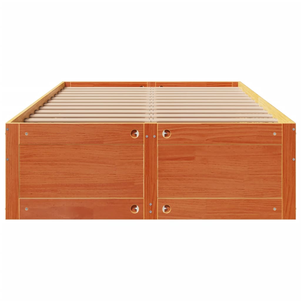 sengeramme m. skuffer 120x190 cm uden madras massivt fyr brun