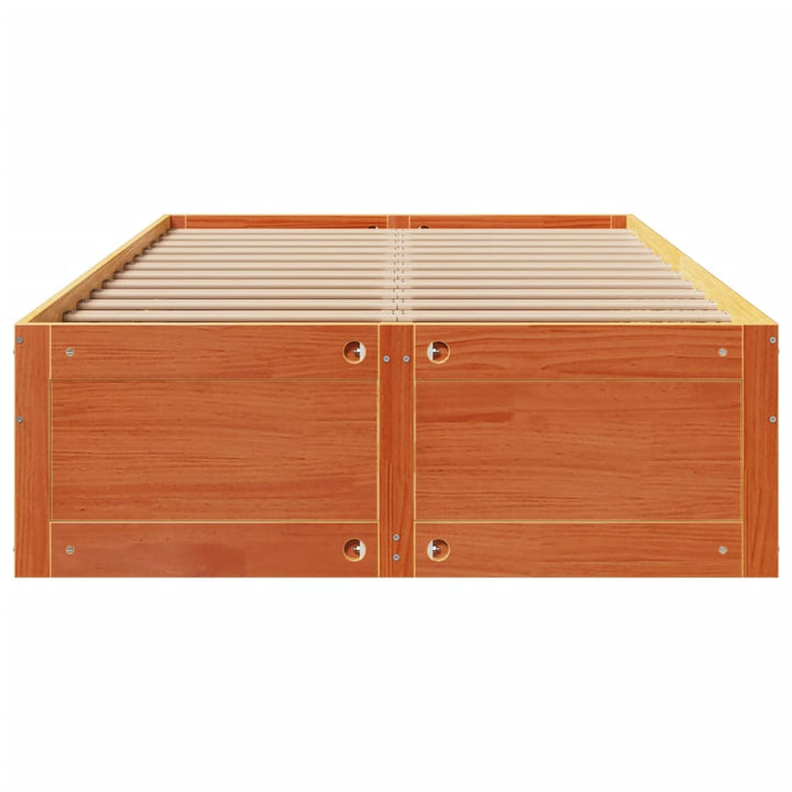 sengeramme m. skuffer 120x190 cm uden madras massivt fyr brun