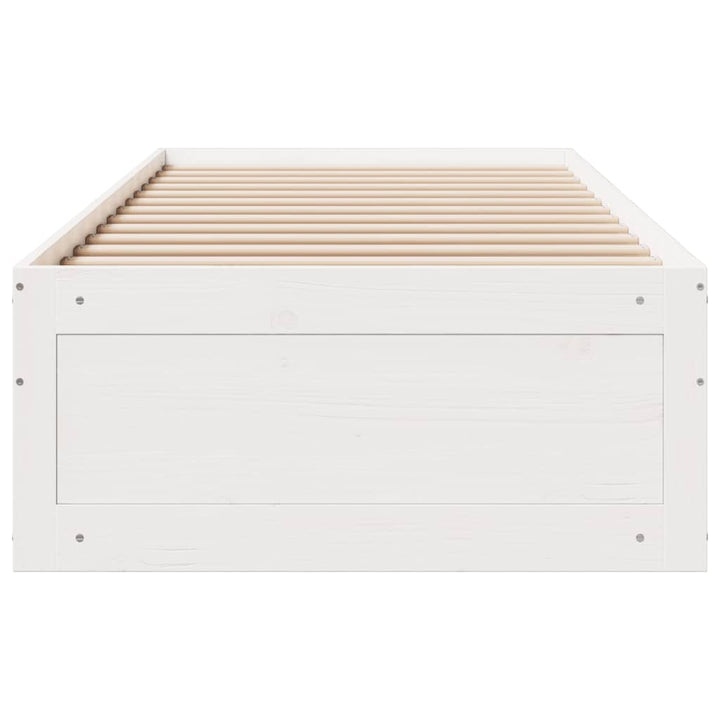 sengeramme m. skuffer 75x190 cm uden madras massivt fyr hvid