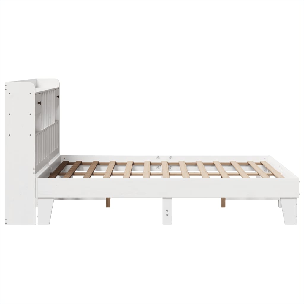 sengeramme uden madras 160x200 cm massivt fyrretræ hvid