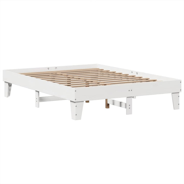 sengeramme uden madras 150x200 cm massivt fyrretræ hvid