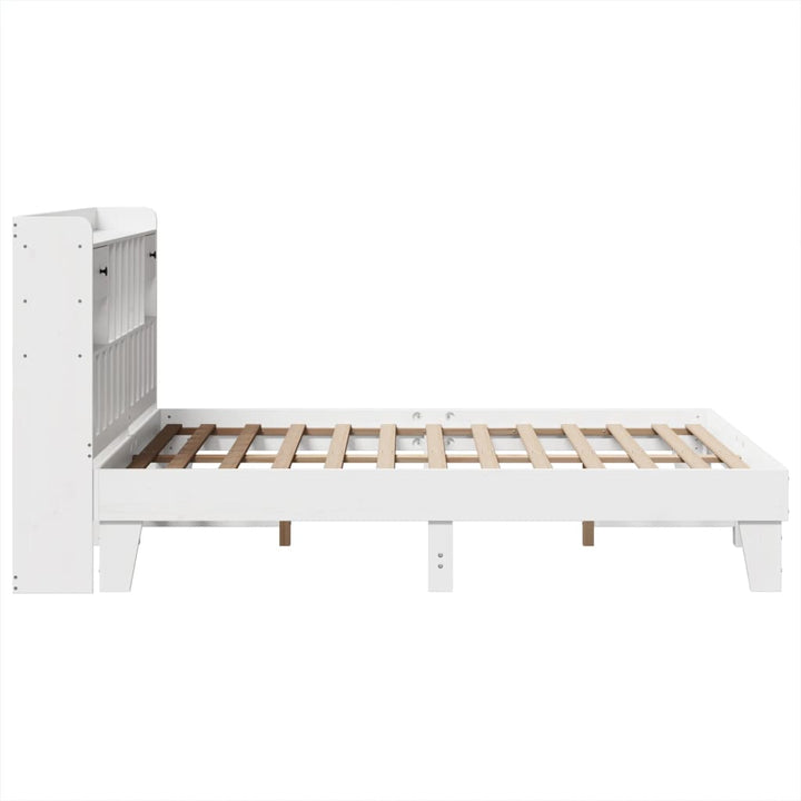 sengeramme uden madras 150x200 cm massivt fyrretræ hvid